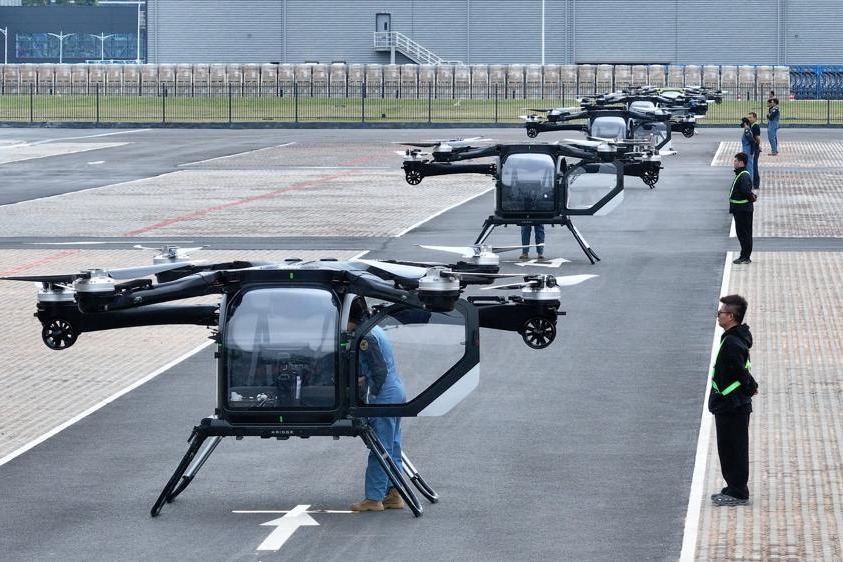 Xpeng's Aridge unit conducts trial flights of land aircraft carrier in Guangzhou