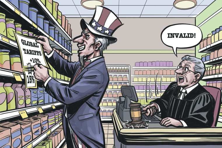 Invalid tariffs on globe by Donald Trump