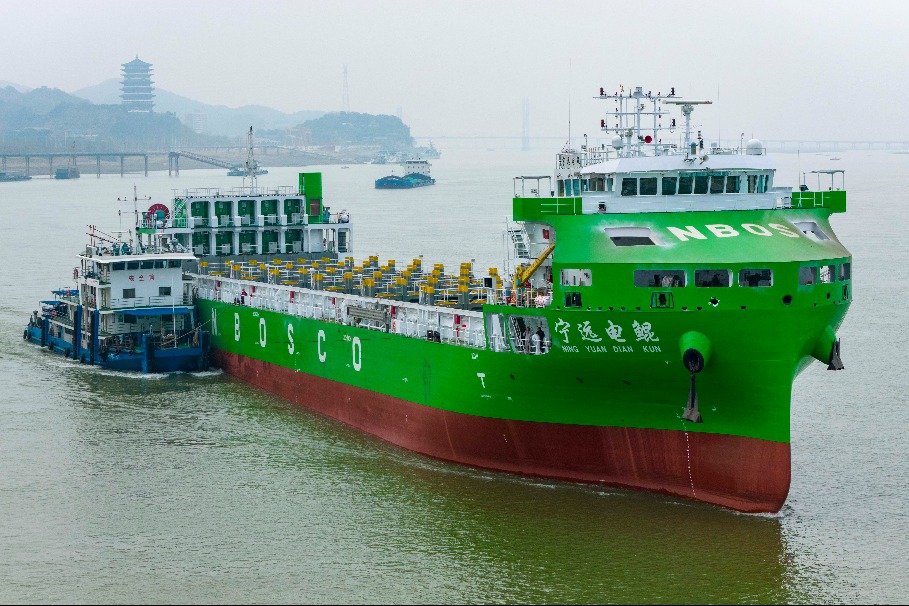 China delivers world's largest electric-powered intelligent container ship