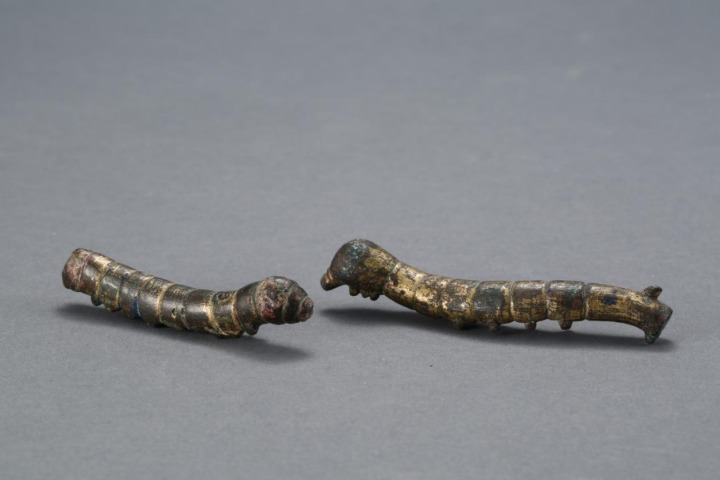 Gilt bronze silkworms witness thriving silk industry in ancient Dingzhou