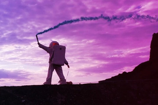 Tourists don spacesuits at Inner Mongolian volcano park