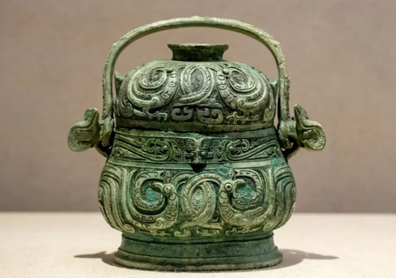 Ancient bronze wine vessel blends function and aesthetics