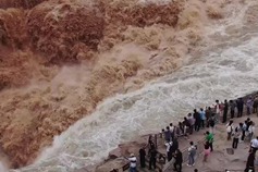 Hukou Waterfall roars to life after heavy upstream rainfall