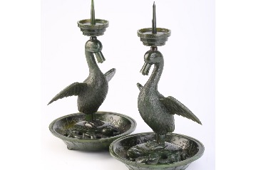 Sea goose-shaped candleholders from Wuhan Museum