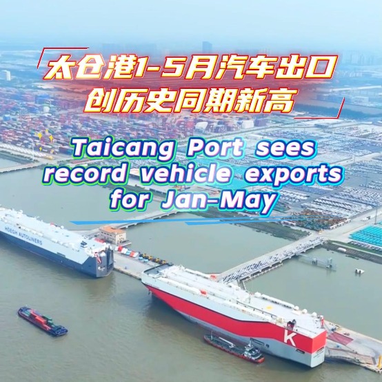 Taicang Port sees record vehicle exports for Jan-May